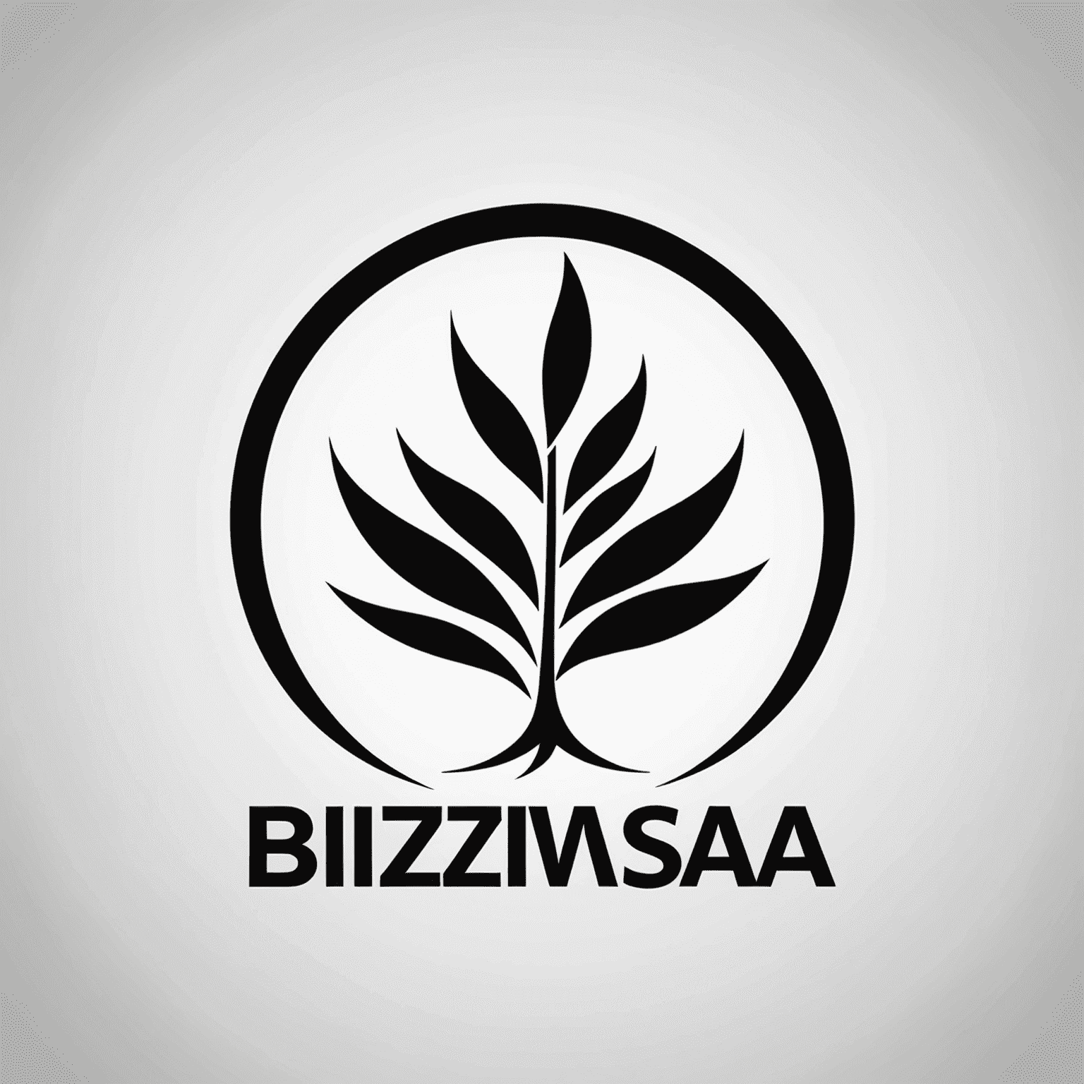 BizWizSA company logo in black and white, a combination of company name and an abstract symbol representing business growth and success