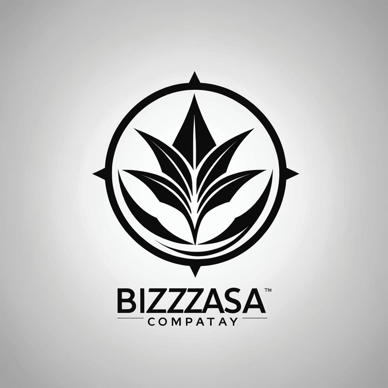 BizWizSA company logo in black and white, a combination of company name and an abstract symbol representing business growth and success