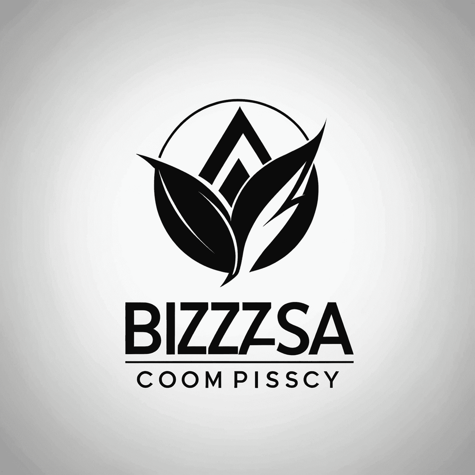 BizWizSA company logo in black and white, a combination of company name and an abstract symbol representing business growth and success