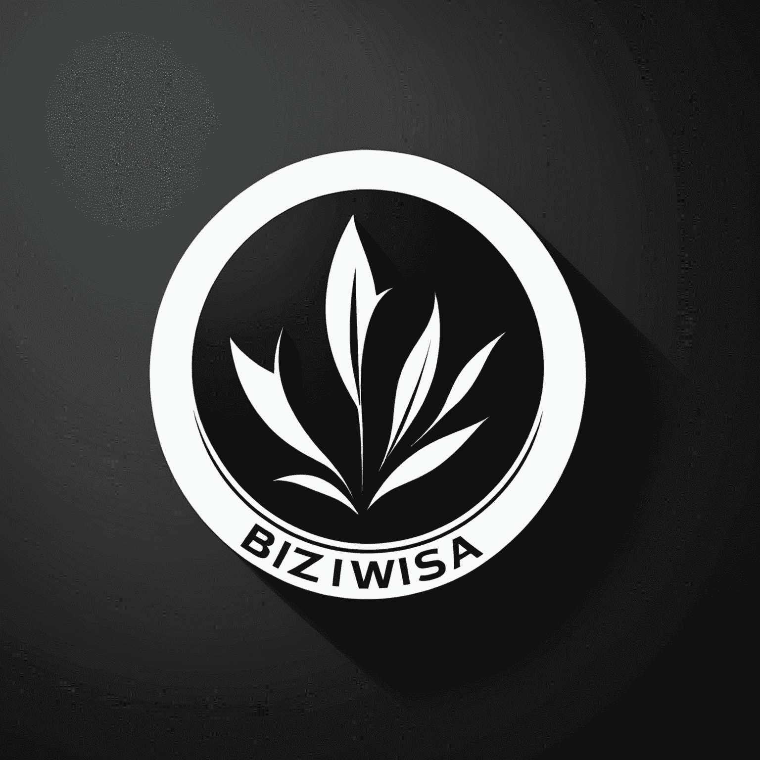 BizWizSA company logo in black and white, a combination of company name and an abstract symbol representing business growth and success