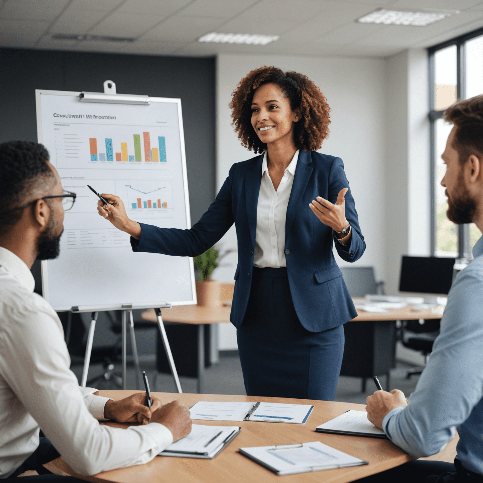 An HR consultant conducting a training session for employees