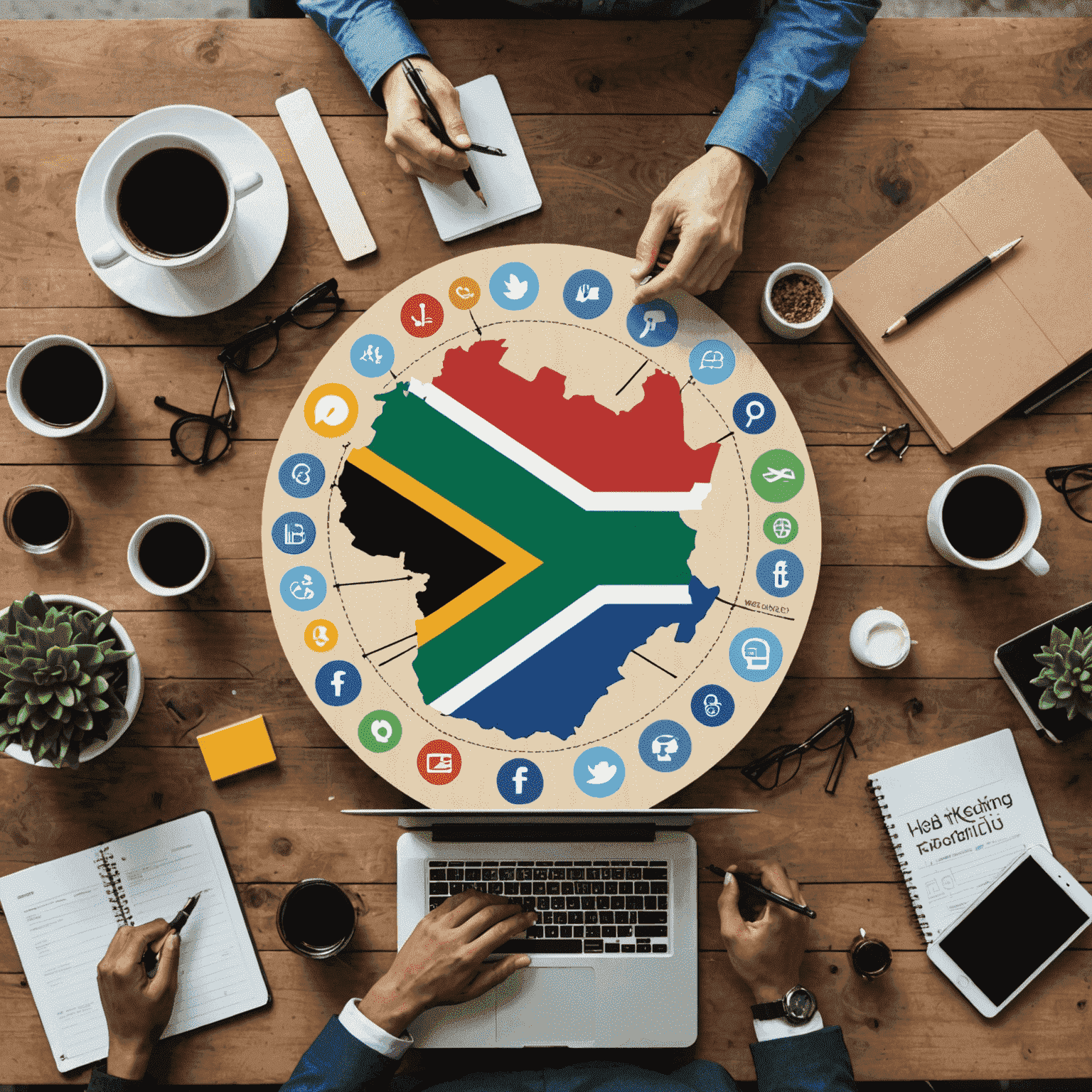 An image showcasing digital marketing trends and strategies for South African companies